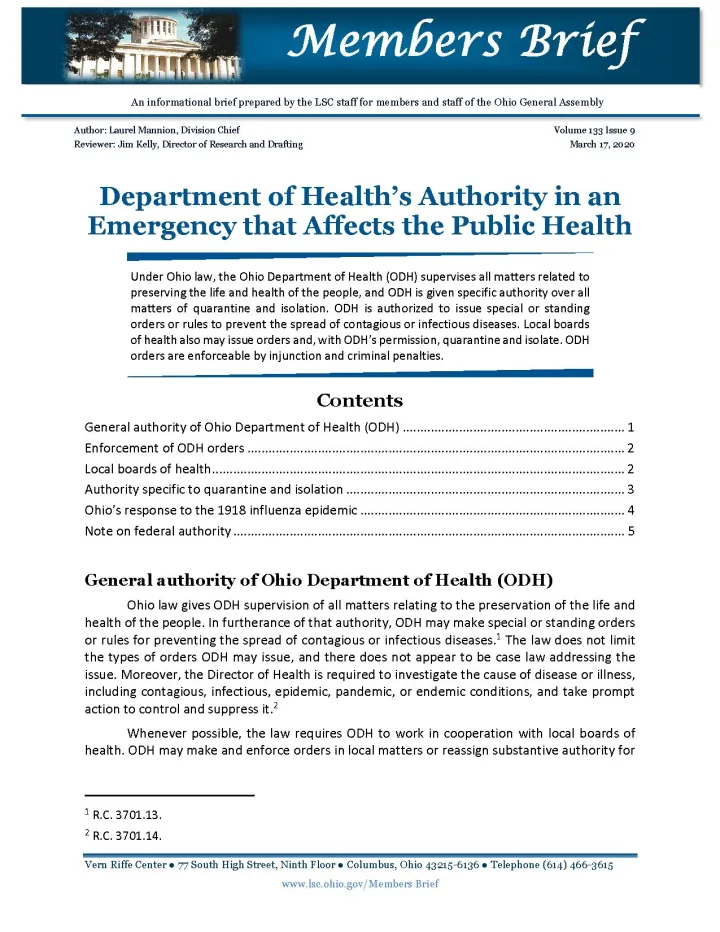 Department of Health's authority in an emergency that affects the public health - DPLA - 0f6523ba19009c59a7800ef792d329b8