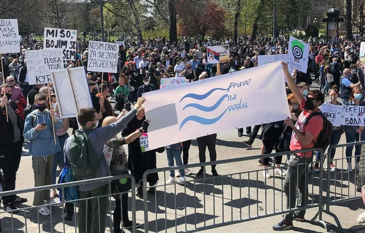 Environmental protest in Belgrade, 10 April 2021