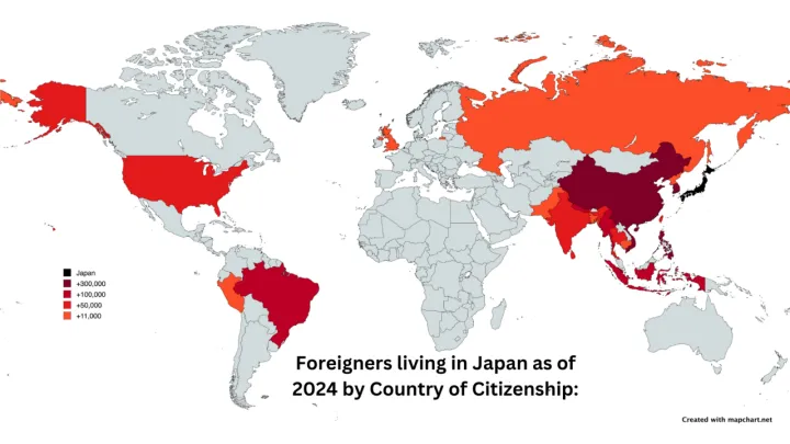Foreigners living in Japan as of 2024 by Country of Citizenship