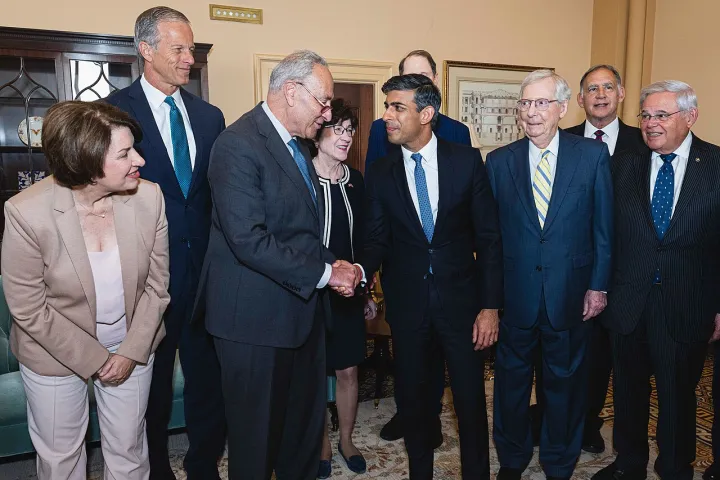 Chuck Schumer greeted UK Prime Minister Sunak at the US Capitol - 2023