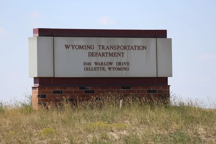 Wyoming Department of Transportation sign in Gillette, Wyoming