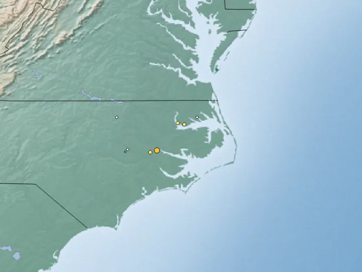 April 2014 North Carolina tornado outbreak map