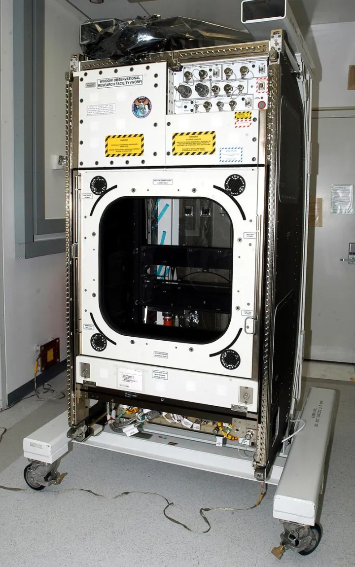KENNEDY SPACE CENTER, FLA. - The Window Observational Research Facility (WORF), seen in the Space Station Processing Facility, was designed and built by the Bo