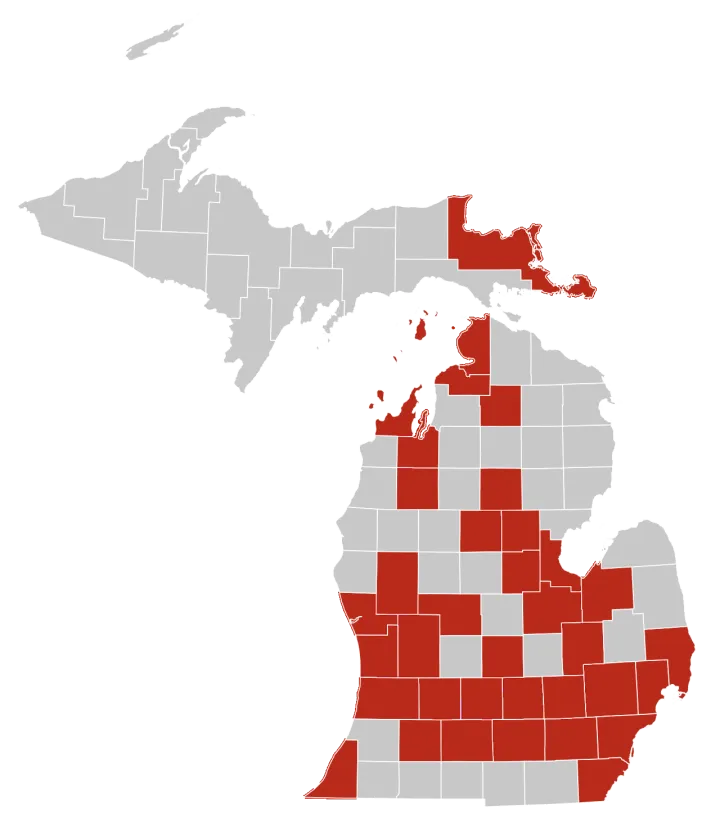 COVID-19 Cases in Michigan as of March 23