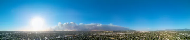 Spokane County fires (2026, 180-degree north panorama).webp