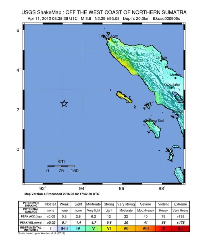 USGS map of the 2012 Indian Ocean Earthquake