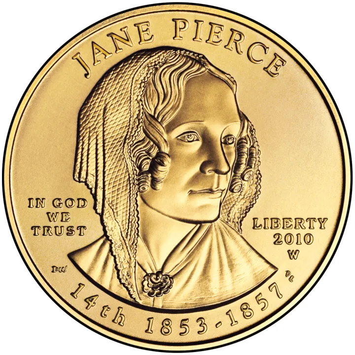 Jane Pierce First Spouse Coin obverse