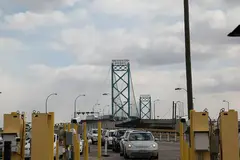 Vehicles at the U.S. Ambassador Bridge port of entry in Detroit