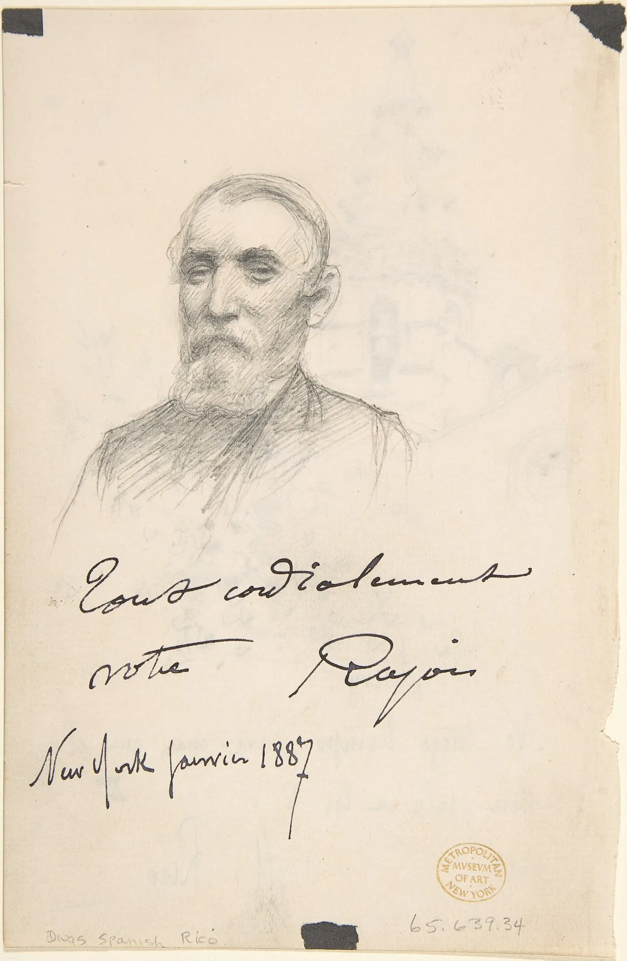 File:Church Tower with Inscription in Spanish to Avery. Verso- 3-4 View Portrait of Man MET DP800311.jpg