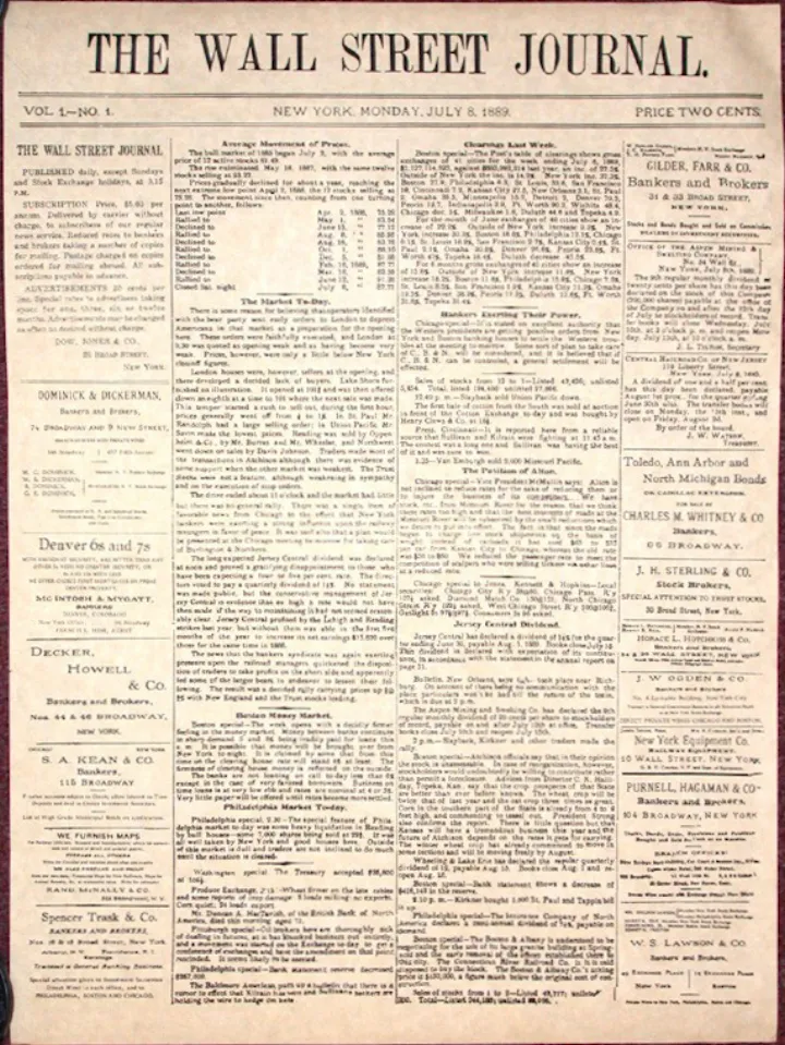 The Wall Street Journal first issue