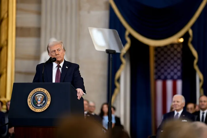 President Donald Trump delivers inaugural address