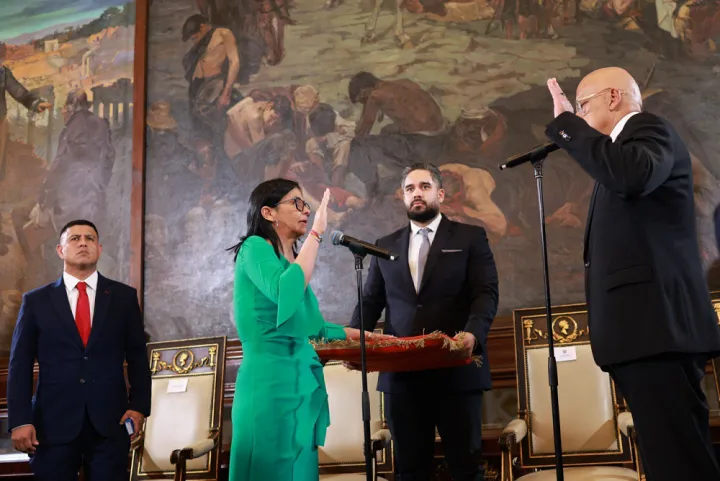 Delcy Rodríguez is sworn in as acting president of Venezuela