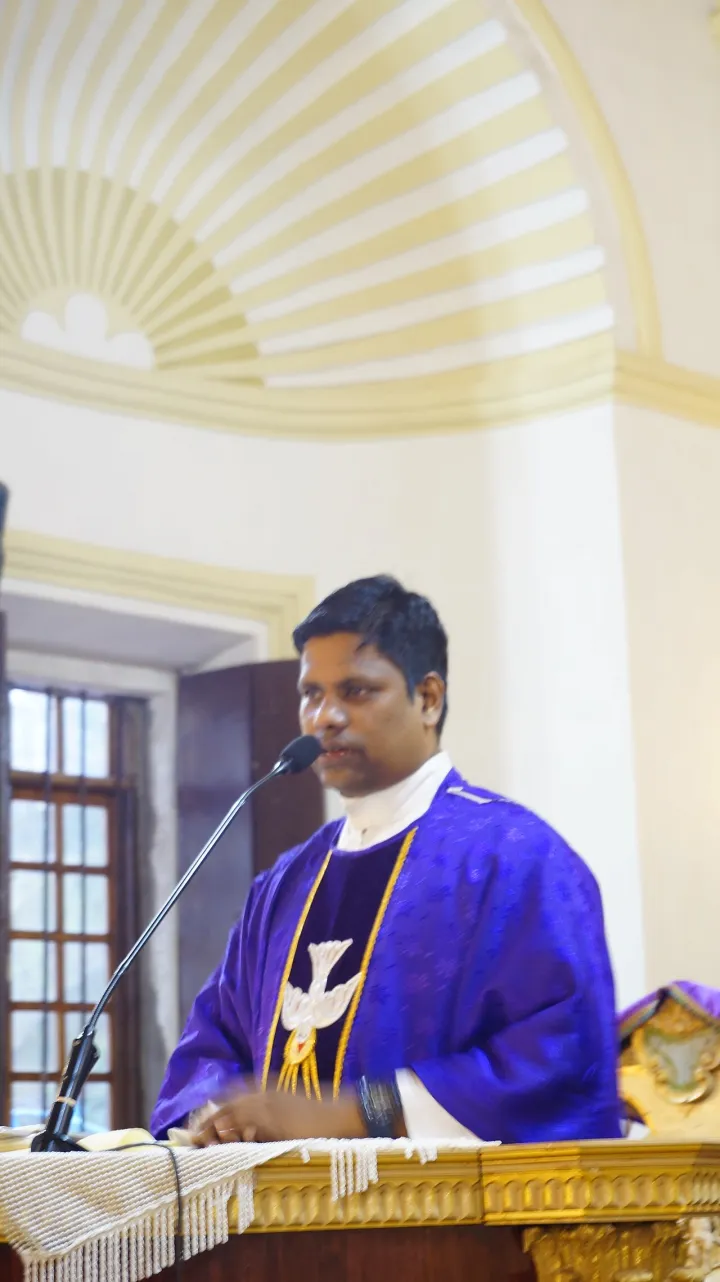 Catholic Mass being said in a church