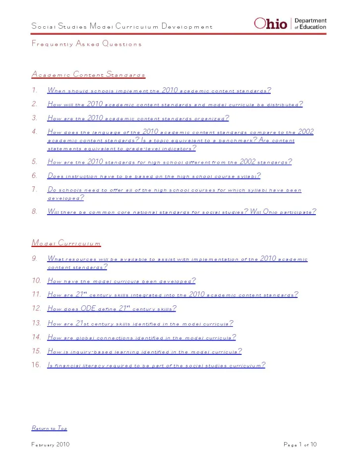 Social studies model curriculum development frequently asked questions - DPLA - 1ba6fb8fce10c77ae24d265e120cef97