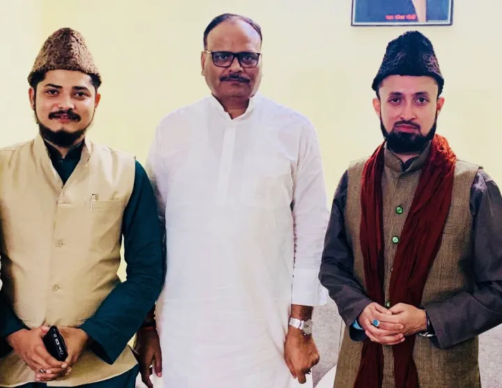 Hasnain baqai along with deputy chief minister of Uttar Pradesh brajesh pathak