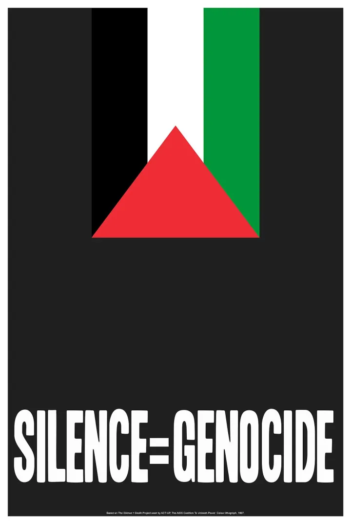Silence = Genocide with Palestinian flag