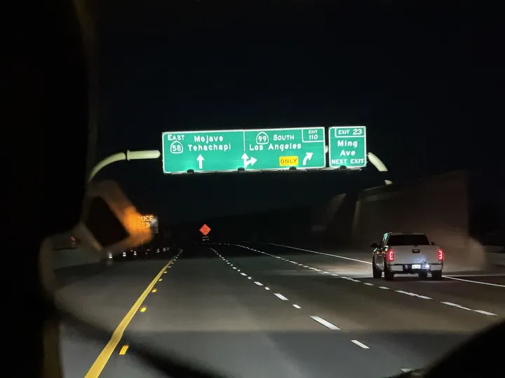 CA 58 exit 110 and CA 99 exit 23 (July 2025)