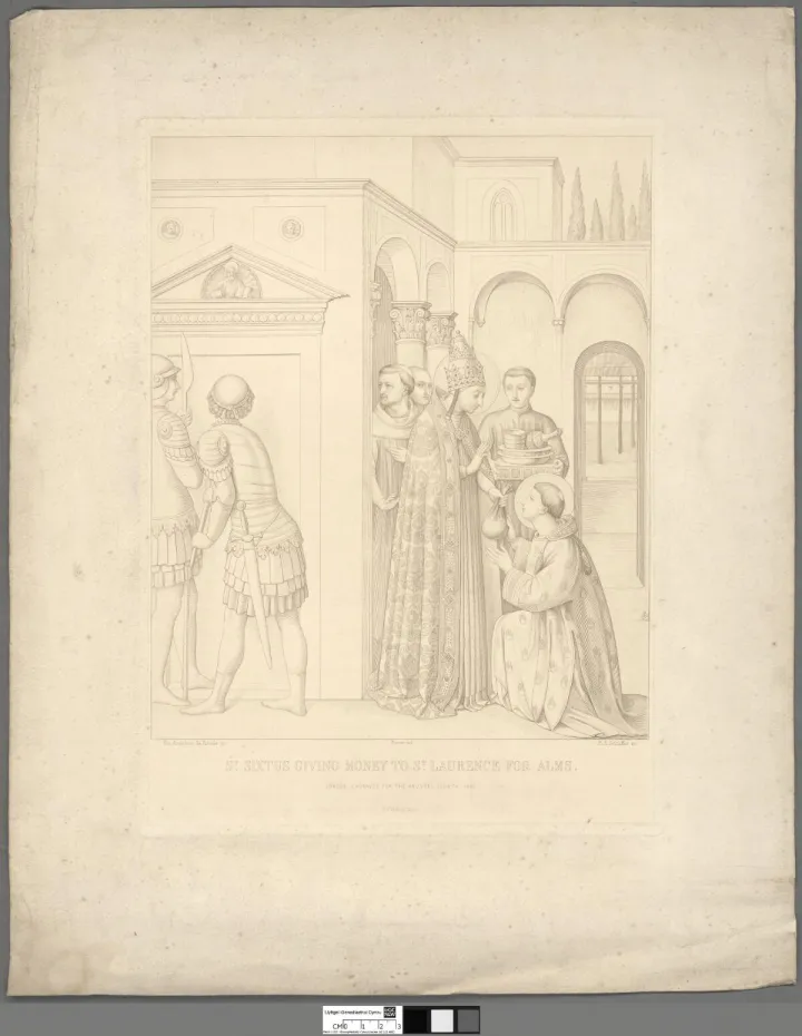 Portrait of St. Sixtus giving money to St. Laurence for alms (4674589)