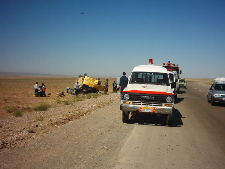 Iranian bus crash - Red Crescent Society of Nishapur.JPG