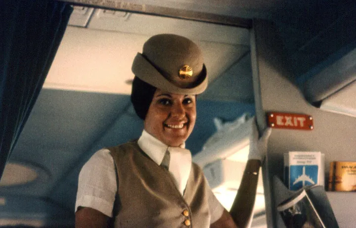 Pan Am 1970s flight attendant