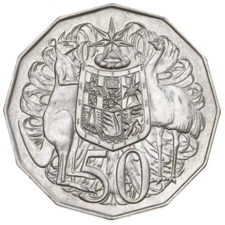 Australian fifty-cent coin reverse