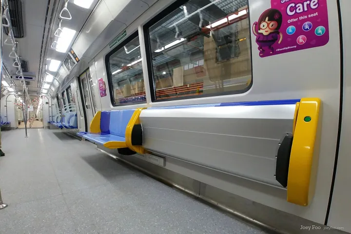 Folding seats on the C151C trains
