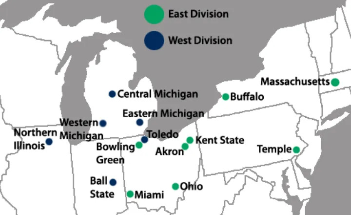 Mid-American Conference locations