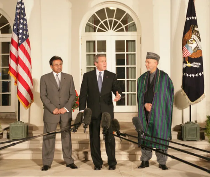 President Bush Hosts Presidents of Pakistan and Afghanistan at the White House