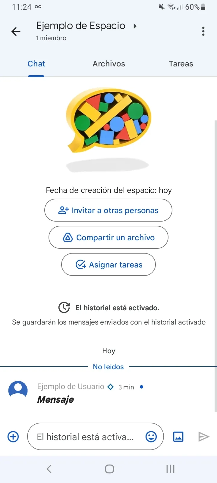 Google Chat Espacio