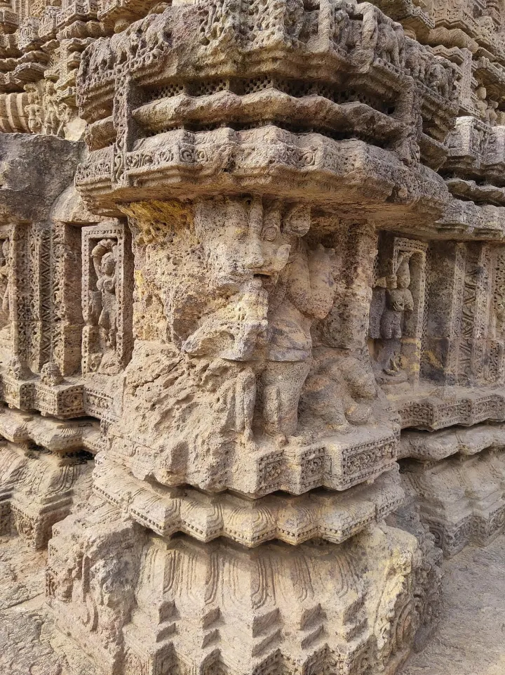Nearly destroyed statue in konark