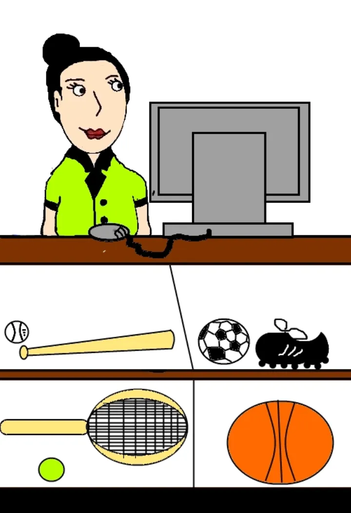 Shop assistant drawing
