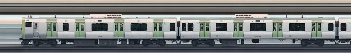 Line scan photo of Yamanote line E235 series dllu 02