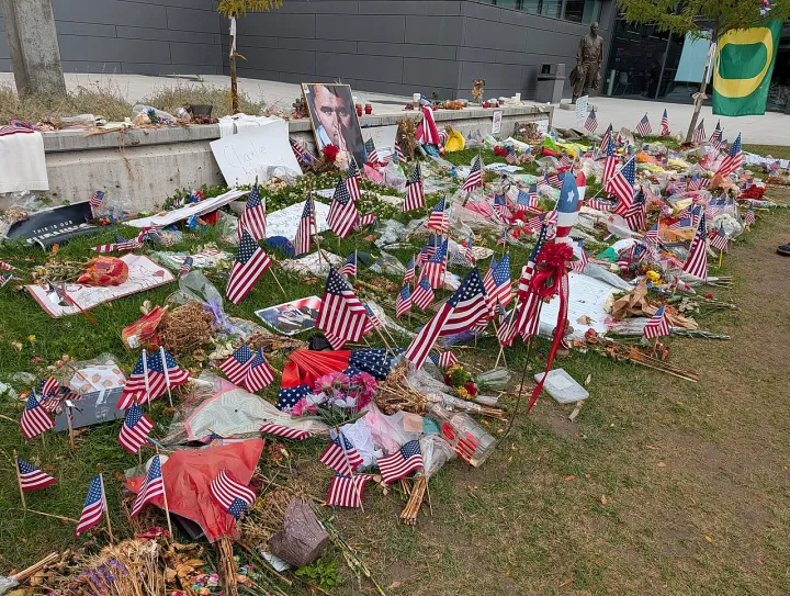 Charlie Kirk ground memorial at Utah Valley University