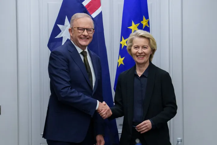 Prime Minister Anthony Albanese met with EU Commission President Ursula von der Leyen while in Rome, Italy