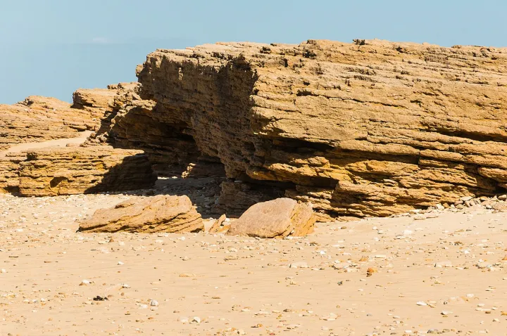 Beach and erosion, Les-Portes-en-Ré, Ré island, Charente-Maritime