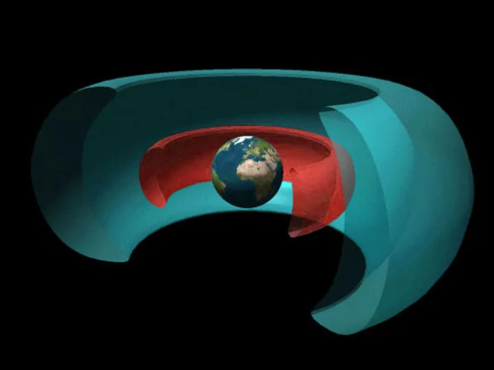 Rendering of Van Allen radiation belts of Earth 2