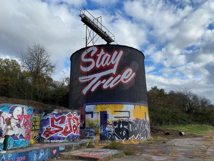 Asheville iconic silo mural quote - Stay True