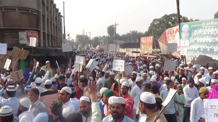 Protest against Uniform Civil Code held in sambhal