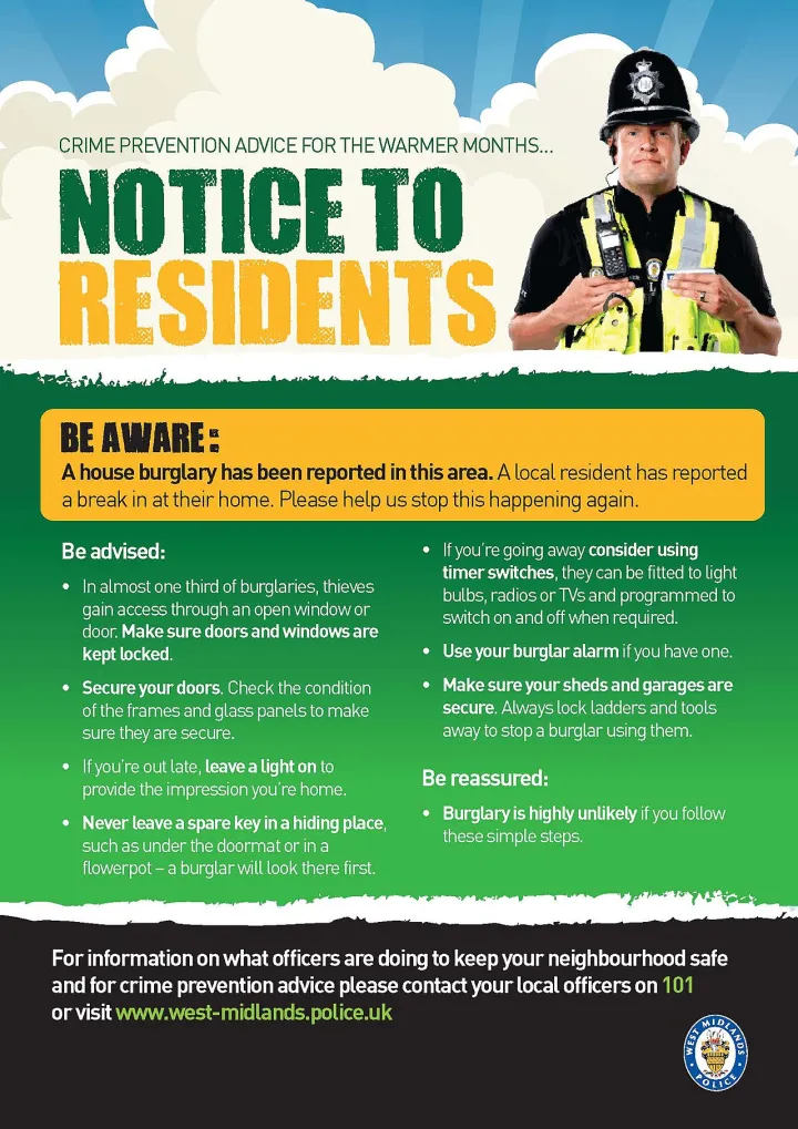 Notice to residents - burglary in the area (8615692035)