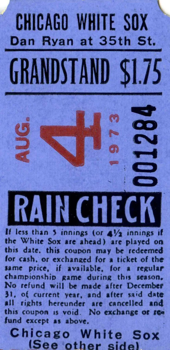 Chicago White Sox ticket 001284 01