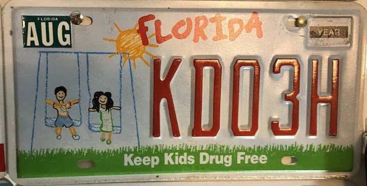 Florida Keep Kids Drug Free license plate
