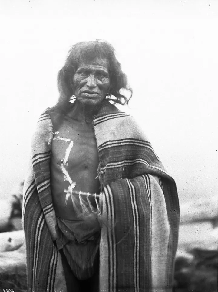 Portrait of Wiki, Chief antelope priest, at the pueblo of Walpi, Arizona, ca.1897-1898 (CHS-4653)