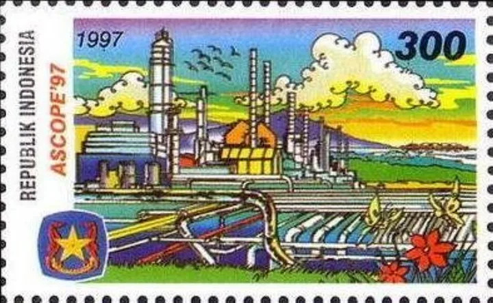 Stamp of Indonesia - 1997 - Colnect 254215 - Oil refinery.jpeg