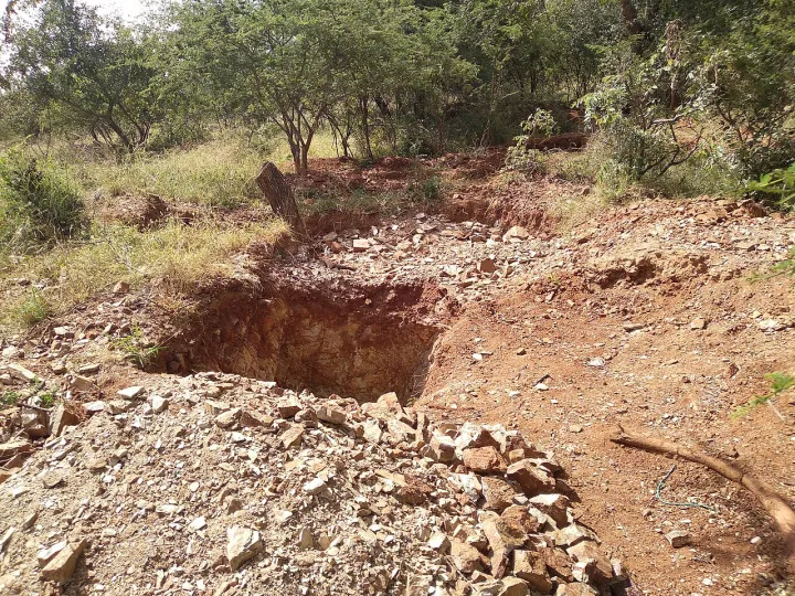 Surface illegal mining shaft