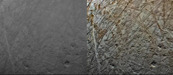 JunoCam Images of Europa, Before and After, NASA