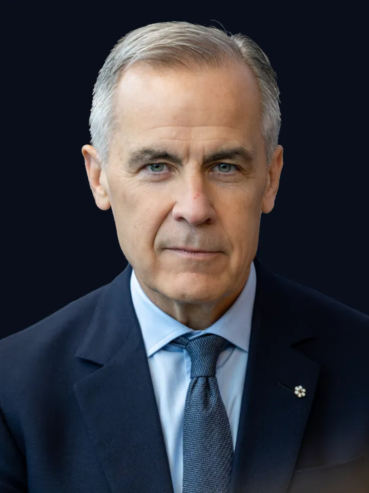 Mark Carney neutral background (blue)
