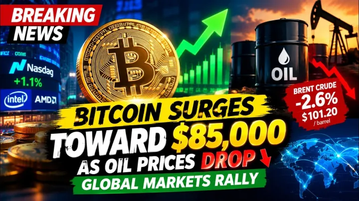 Bitcoin Surges Toward $85,000 as Oil Prices Drop | Global Markets Rally