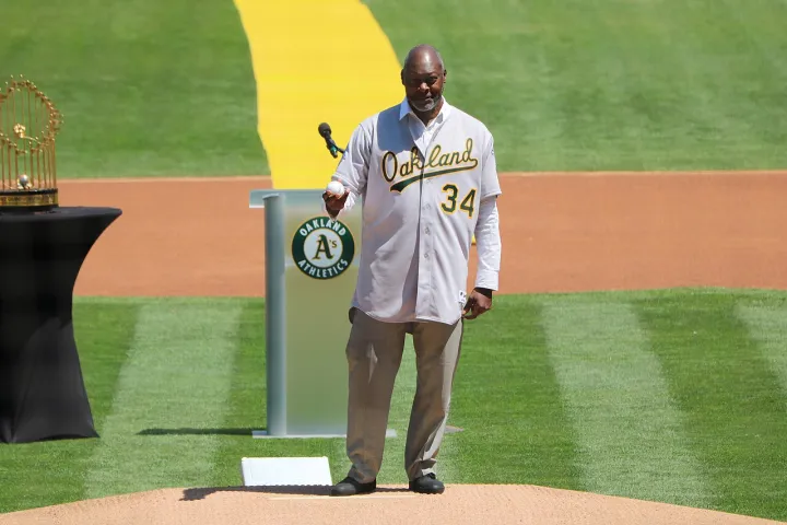 Dave Stewart stands on the mound, Aug 25 2019