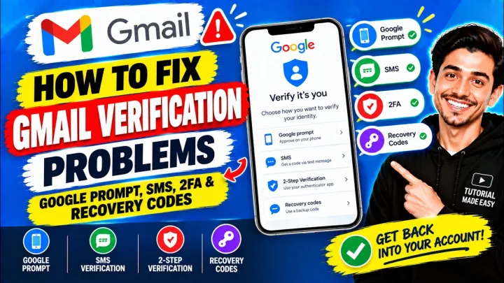 How to Fix Gmail Verification Problems: Google Prompt, SMS, 2FA & Recovery Codes