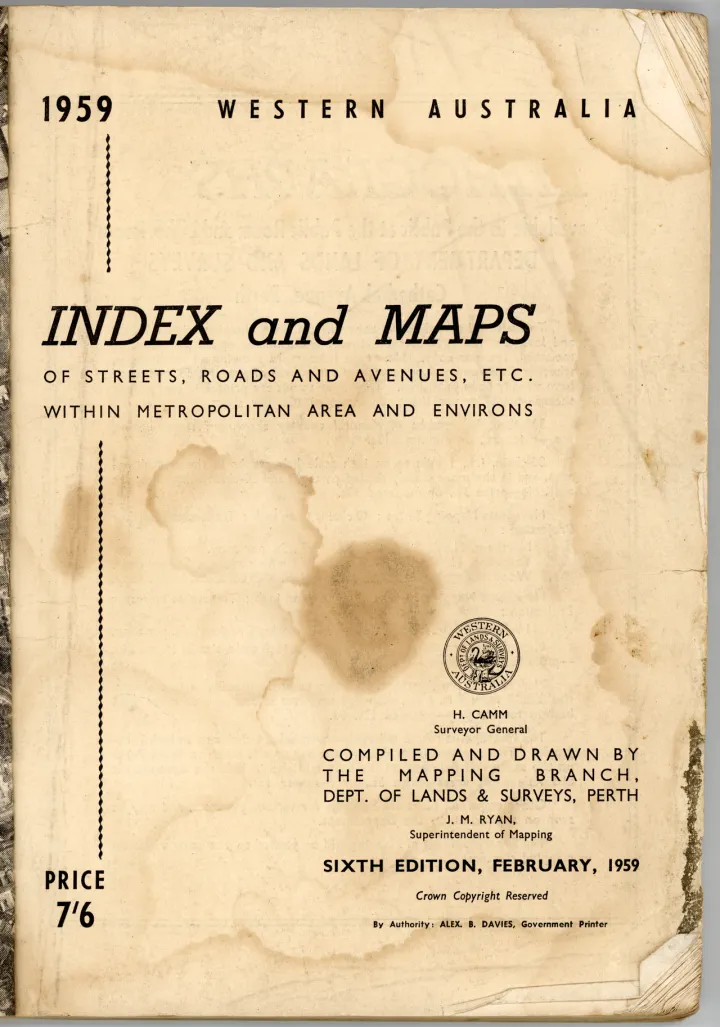 Metropolitan Road Guide 1959, titlepage